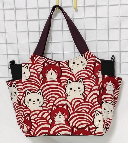 Handmade tote bag with - , cat